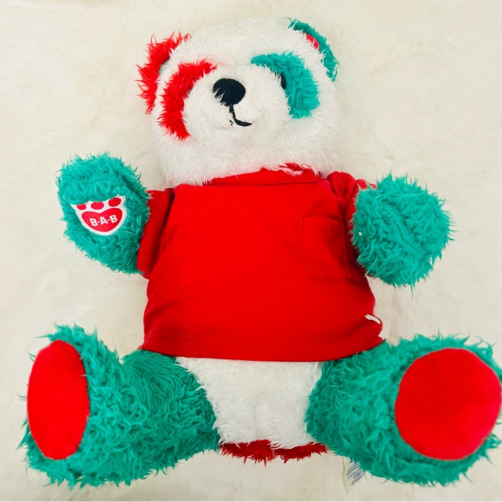 Build-A-Bear Red and Green Plush Bear